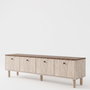 Hanah Home Soporte para TV Pura en Travertino y Venezia Walnut